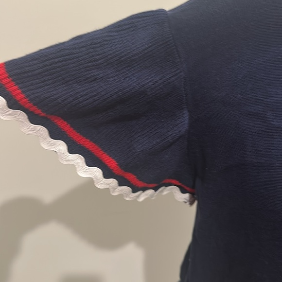 THML Navy Sweater with Red and White Accents - Picture 2 of 9